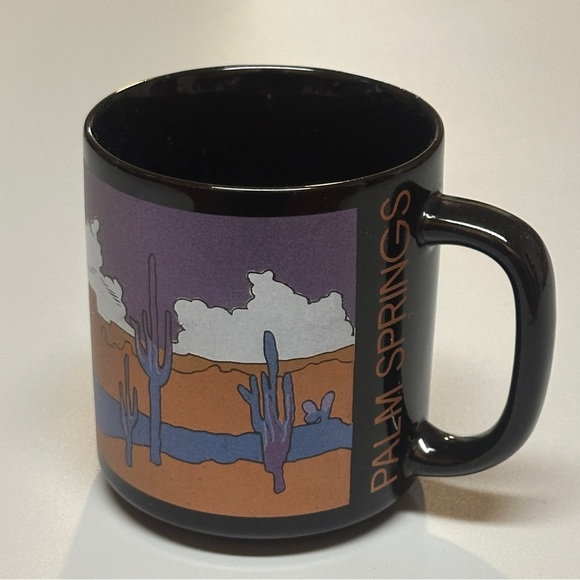 Palm Springs Desert Scene Black Mug - Picture 1 of 10